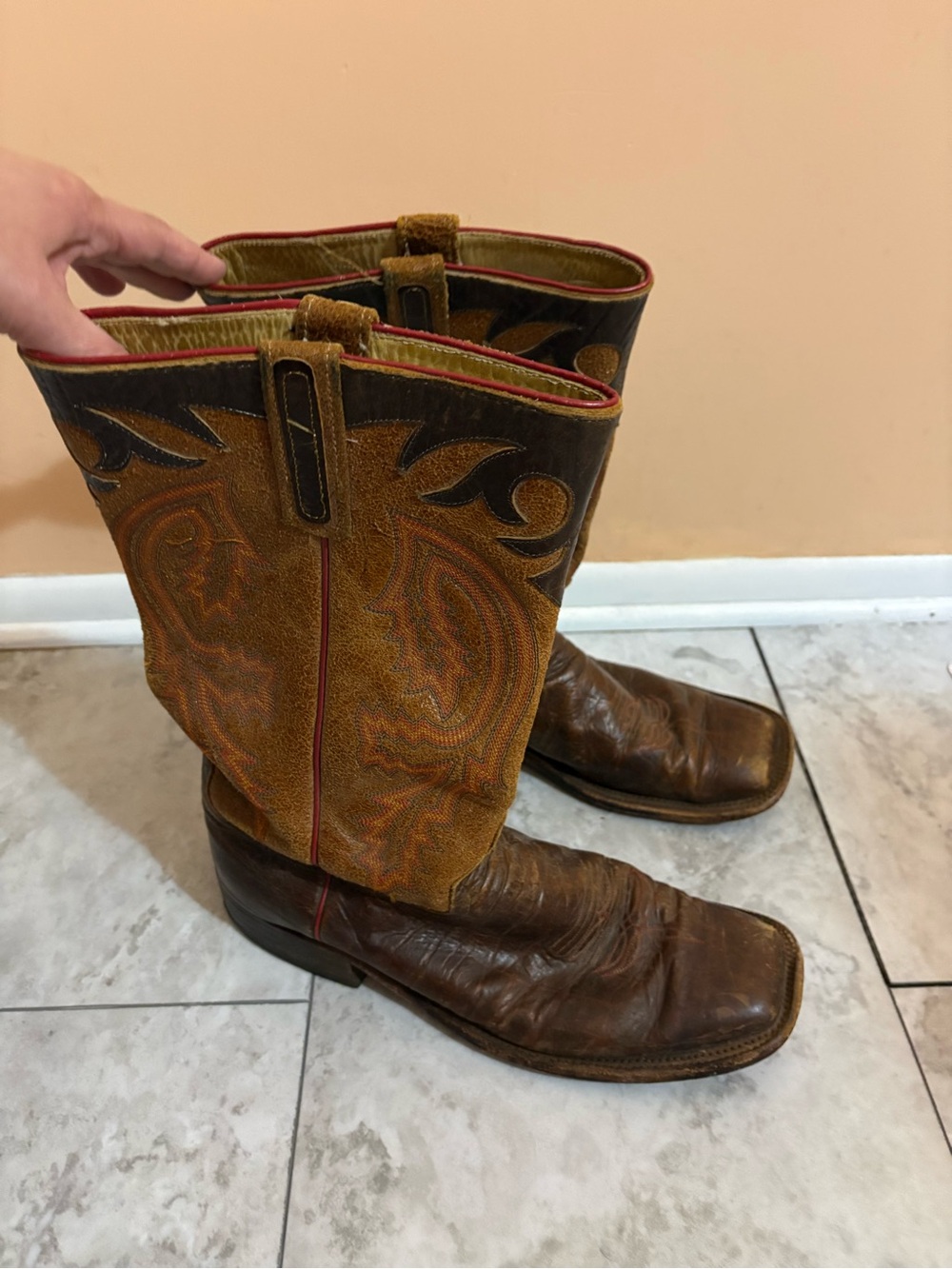 Anderson Bean Vintage Brown Western Cowboy Boots